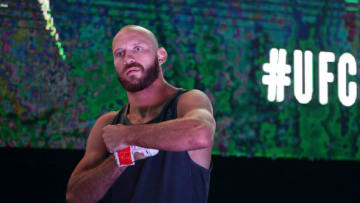 SINGAPORE - JUNE 20: Donald Cerrone of United States participates in the UFC Fight Night Open Workout at OCBC Square on June 20, 2018 in Singapore. (Photo by Suhaimi Abdullah - Zuffa LLC/Zuffa LLC)