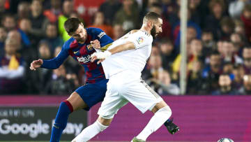 Real Madrid vs. Barcelona, Karim Benzema, Gerard Pique (Photo by Quality Sport Images/Getty Images)