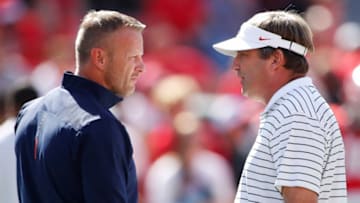CBS Sports' Barrett Sallee is convinced Bryan Harsin is a double-agent after a fake punt call on fourth down in Georgia territory in the first quarter Mandatory Credit: Online Athens