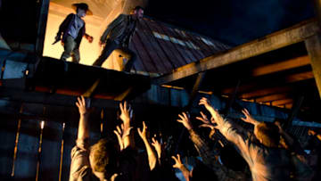 Chandler Riggs and Andrew Lincoln in THE WALKING DEAD - Season 2 finale - "Behind The Dying Fire" | ©2012 AMC - Carl Grimes (Chandler Riggs) and Rick Grimes (Andrew Lincoln) - The Walking Dead - Season 2, Episode 13 - Photo Credit: Gene Page/AMC