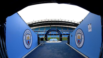 MANCHESTER, ENGLAND - MARCH 07: General view inside the stadium prior to the UEFA Champions League Round of 16 Second Leg match between Manchester City and FC Basel at Etihad Stadium on March 7, 2018 in Manchester, United Kingdom. (Photo by Laurence Griffiths/Getty Images)