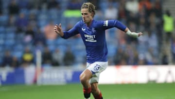 GLASGOW, SCOTLAND - JULY 26: Todd Cantwell of Rangers during the pre-season friendly match between Rangers and Olympiaco at Ibrox Stadium on July 26, 2023 in Glasgow, Scotland. (Photo by Steve Welsh/Getty Images)