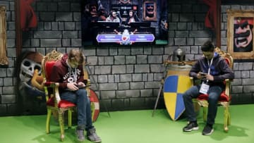 PARIS, FRANCE - FEBRUARY 17: E-Sports players compete a video game 'Clash Royale' developed and published by Supercell during an electronic video game tournament at the eSports World Convention (ESWC) on February 17, 2017 in Paris, France. The ESWC is the historic and emblematic event of electronic sports, bringing together every year since 2003 the best players in the world in video game tournaments designed as real live shows and broadcast live on the Internet or on television. (Photo by Chesnot/Getty Images)