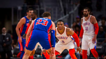 OKC Thunder guard Russell Westbrook (Photo by Zach Beeker/NBAE via Getty Images)
