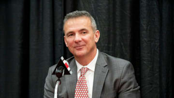 COLUMBUS, OH - DECEMBER 04: Head football coach Urban Meyer reacts to a question from a member of the media during the Urban Meyer Retirement Press Conference held at Fawcett Center in Columbus, Ohio on December 4, 2018. (Photo by Jason Mowry/Icon Sportswire via Getty Images)