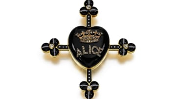 An enamel pendant commemorating the death of Queen Victoria's daughter, Alice.