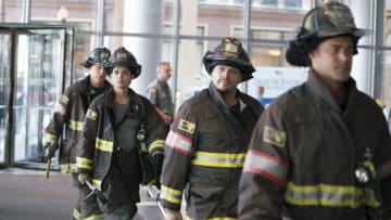 CHICAGO FIRE -- "A Closer Eye" Episode 701 -- Pictured: (l-r) Miranda Rae Mayo as Stella Kidd, Joe Minoso As Joe Cruz -- (Photo by: Elizabeth Sisson/NBC)
