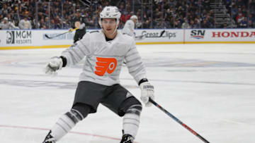 ST LOUIS, MISSOURI - JANUARY 25: Travis Konecny #11 of the Philadelphia Flyers skates with in the game between Metropolitan Division and Atlantic Division during the 2020 Honda NHL All-Star Game at Enterprise Center on January 25, 2020 in St Louis, Missouri. (Photo by Bruce Bennett/Getty Images)