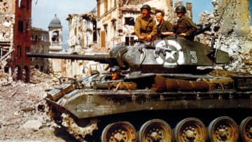 Members of a U.S. reconnaissance squadron in Italy in April 1945.