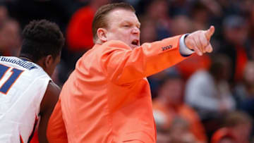 CHAMPAIGN, IL - DECEMBER 16: Head coach Brad Underwood of the Illinois Fighting Illini is seen during the game against the New Mexico State Aggies at United Center on December 16, 2017 in Chicago, Illinois. (Photo by Michael Hickey/Getty Images)