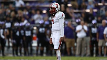 FORT WORTH, TX - OCTOBER 11: Jett Duffey #7 of the Texas Tech Red Raiders at Amon G. Carter Stadium on October 11, 2018 in Fort Worth, Texas. (Photo by Ronald Martinez/Getty Images)