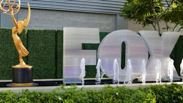 LOS ANGELES, CALIFORNIA - SEPTEMBER 19: Emmy statuette and FOX logo at the 71st Emmy Awards Preview Day at Microsoft Theater on September 19, 2019 in Los Angeles, California. (Photo by Rodin Eckenroth/Getty Images)