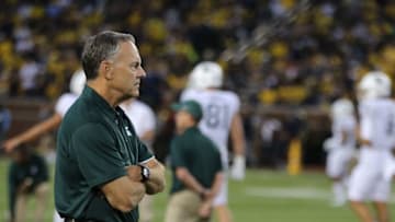 ANN ARBOR, MI - OCTOBER 07: Michigan State Spartans head football coach Mark Dantonio prior to the start of the game against the Michigan Wolverines at Michigan Stadium on October 7, 2017 in Ann Arbor, Michigan. (Photo by Leon Halip/Getty Images)