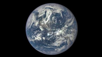 An image of Earth from 1 million miles away snapped on July 6, 2015 by a camera on NASA's Deep Space Climate Observatory spacecraft.