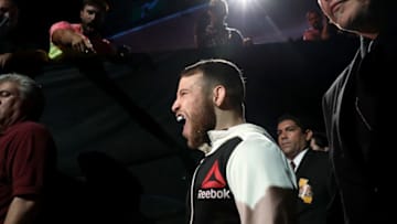 ANAHEIM, CA - JULY 29: Jarred Brooks prepares to fight Eric Shelton in their bantamweight bout during the UFC 214 event at Honda Center on July 29, 2017 in Anaheim, California. (Photo by Christian Petersen/Zuffa LLC/Zuffa LLC via Getty Images)