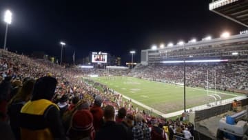 Oct 31, 2013; Pullman, WA, USA; General view of Martin Stadium during the NCAA football game between the Arizona State Sun Devils and the Washington State Cougars. Mandatory Credit: Kirby Lee-USA TODAY Sports