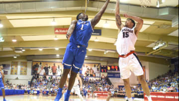 Zion Williamson #1 of the Duke Blue Devils Brandon Clarke #15 of the Gonzaga Bulldogs Atlanta Hawks (Photo by Mitchell Layton/Getty Images)