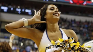 Nov 5, 2016; Indianapolis, IN, USA; Indiana Pacers Pacemate encourages the crowd to make some noise during a game against the Chicago Bulls at Bankers Life Fieldhouse. Indiana defeats Chicago 111-94. Mandatory Credit: Brian Spurlock-USA TODAY Sports