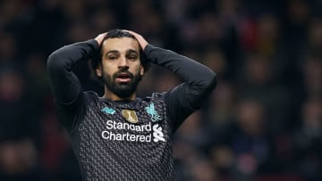 MADRID, SPAIN - FEBRUARY 18: Mohamed Salah Ghaly of Liverpool reacts during the UEFA Champions League round of 16 first leg match between Atletico Madrid and Liverpool FC at Wanda Metropolitano on February 18, 2020 in Madrid, Spain. (Photo by Pablo Morano/MB Media/Getty Images)