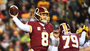 Nov 20, 2016; Landover, MD, USA; Washington Redskins quarterback Kirk Cousins (8) attempts a pass against the Green Bay Packers during the first half at FedEx Field. Mandatory Credit: Brad Mills-USA TODAY Sports
