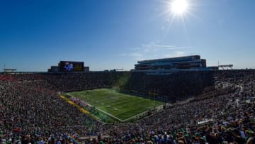 SOUTH BEND, INDIANA - SEPTEMBER 14: A general view of the game between the Notre Dame Fighting Irish and the New Mexico Lobos at Notre Dame Stadium on September 14, 2019 in South Bend, Indiana. (Photo by Quinn Harris/Getty Images)
