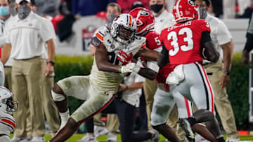 Auburn footballOct 3, 2020; Athens, Georgia, USA; Auburn Tigers safety Jamien Sherwood (20) in action against the Georgia Bulldogs at Sanford Stadium. Mandatory Credit: Dale Zanine-USA TODAY Sports