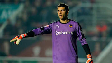 BRISTOL, ENGLAND - NOVEMBER 03: Emiliano Martinez of Wolverhampton Wanderers during the Sky Bet Championship match between Bristol City and Wolverhampton Wanderers at Ashton Gate on November 3, 2015 in Bristol, England. (Photo by Harry Trump/Getty Images)