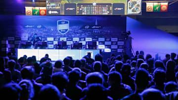 PARIS, FRANCE - OCTOBER 28: Fans watch an electronic video game tournament with the game 'League of Legends' developed by Riot Games during the 'Paris Games Week' on October 28, 2016 in Paris, France. 'Paris Games Week' is an international trade fair for video games to be held from October 27 to October 31, 2016. (Photo by Chesnot/Getty Images)