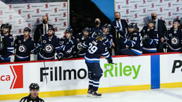 Winnipeg Jets, Patrik Laine (29) Mandatory Credit: Terrence Lee-USA TODAY Sports