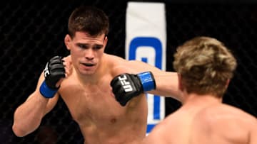 SACRAMENTO, CA - DECEMBER 17: (L-R) Mickey Gall squares off with Sage Northcutt in their welterweight bout during the UFC Fight Night event inside the Golden 1 Center Arena on December 17, 2016 in Sacramento, California. (Photo by Jeff Bottari/Zuffa LLC/Zuffa LLC via Getty Images)