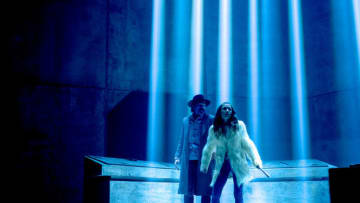 WYNONNA EARP -- "On the Road Again" Episode 401 -- Pictured: (l-r) Tim Rozon as Doc Holliday, Dominique Provost-Chalkley as Waverly Earp -- (Photo by: Michelle Faye/Wynonna Earp Productions, Inc./SYFY)