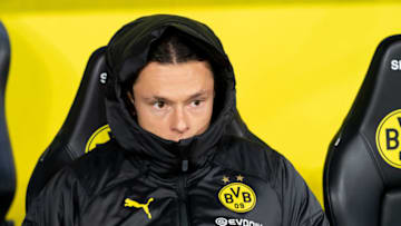 DORTMUND, GERMANY - JANUARY 24: (BILD ZEITUNG OUT) Nico Schulz of Borussia Dortmund looks on prior to the Bundesliga match between Borussia Dortmund and 1. FC Koeln at Signal Iduna Park on January 24, 2020 in Dortmund, Germany. (Photo by TF-Images/Getty Images)