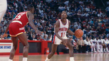 Isiah Thomas #11, Point Guard for the Detroit Pistons (Photo by Allsport/Getty Images)