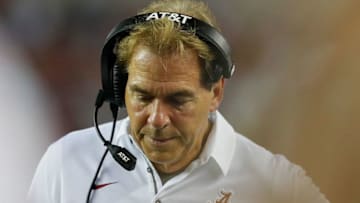 TUSCALOOSA, AL - SEPTEMBER 16: Head coach Nick Saban of the Alabama Crimson Tide looks on from the sidelines against the Colorado State Rams at Bryant-Denny Stadium on September 16, 2017 in Tuscaloosa, Alabama. (Photo by Kevin C. Cox/Getty Images)