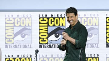 SAN DIEGO, CALIFORNIA - JULY 18: Tom Cruise makes a surprise appearance to discuss "Top Gun: Maverick" during 2019 Comic-Con International at San Diego Convention Center on July 18, 2019 in San Diego, California. (Photo by Kevin Winter/Getty Images)
