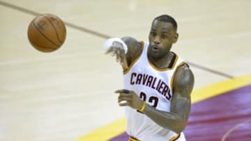 Jan 21, 2016; Cleveland, OH, USA; Cleveland Cavaliers forward LeBron James (23) passes in the second quarter against the Los Angeles Clippers at Quicken Loans Arena. Mandatory Credit: David Richard-USA TODAY Sports