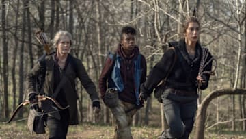 Melissa McBride as Carol Peletier, Angel Theory as Kelly, Nadia Hilker as Magna- The Walking Dead _ Season 11, Episode 3 - Photo Credit: Josh Stringer/AMC