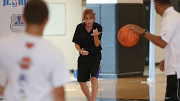 MINNEAPOLIS, MN - SEPTEMBER 16: WNBA retiree, Nancy Lieberman, helps host a youth clinic for the NBA and WNBA Retired Players Association on September 16, 2017 at Urban Ventures in Minneapolis, Minnesota. NOTE TO USER: User expressly acknowledges and agrees that, by downloading and or using this Photograph, user is consenting to the terms and conditions of the Getty Images License Agreement. Mandatory Copyright Notice: Copyright 2017 NBAE (Photo by David Sherman/NBAE via Getty Images)