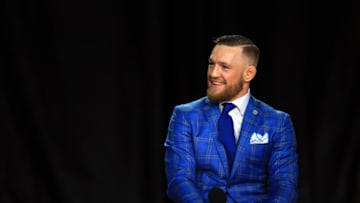 TORONTO, ON - JULY 12: Conor McGregor looks on during the Floyd Mayweather Jr. v Conor McGregor World Press Tour at Budweiser Stage on July 12, 2017 in Toronto, Canada. (Photo by Vaughn Ridley/Getty Images)