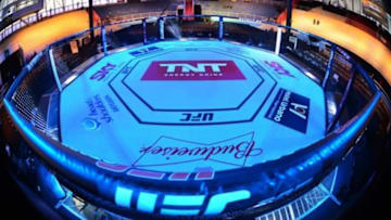 Dec 20, 2014; Barueri, SP, Brazil; A general view of the octagon before UFC Fight Night between Lyoto Machida and C.B. Dolloway at Jose Correa Arena. Mandatory Credit: Jason Silva-USA TODAY Sports