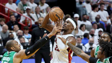 MIAMI, FLORIDA - MAY 29: Jimmy Butler #22 of the Miami Heat against the Boston Celtics during game seven of the Eastern Conference Final at FTX Arena on May 29, 2022 in Miami, Florida. (Photo by Andy Lyons/Getty Images)