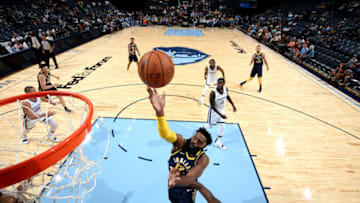 MEMPHIS, TN - OCTOBER 6: Tyreke Evans #12 of the Indiana Pacers shoots the ball against the Memphis Grizzlies during a pre-season game on October 6, 2018 at FedExForum in Memphis, Tennessee. NOTE TO USER: User expressly acknowledges and agrees that, by downloading and or using this Photograph, user is consenting to the terms and conditions of the Getty Images License Agreement. Mandatory Copyright Notice: Copyright 2018 NBAE (Photo by Joe Murphy/NBAE via Getty Images)