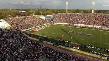 Jan 26, 2013; Mobile, AL, USA; General view of the Senior Bowl during the first quarter at Ladd-Peebles Stadium. Mandatory Credit: John David Mercer-USA TODAY Sports