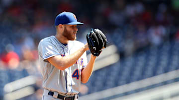 WASHINGTON, DC - SEPTEMBER 04: Starting pitcher Zack Wheeler #45 of the New York Mets throws to a Washington Nationals batter in the first inning at Nationals Park on September 04, 2019 in Washington, DC. (Photo by Rob Carr/Getty Images)