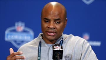 Feb 25, 2016; Indianapolis, IN, USA; Houston Texans general manager Rick Smith speaks to the media during the 2016 NFL Scouting Combine at Lucas Oil Stadium. Mandatory Credit: Brian Spurlock-USA TODAY Sports