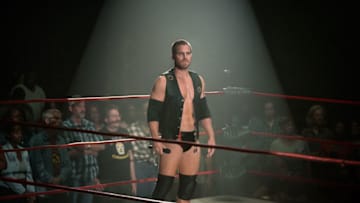 Stephen Amell ("Jack Spade”) in Heels season 2. Image courtesy Daniel Delgado, Heels © 2022 Starz Entertainment, LLC