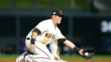 Nov 7, 2015; Phoenix, AZ, USA; San Francisco Giants infielder Christian Arroyo during the Arizona Fall League Fall Stars game at Salt River Fields. Mandatory Credit: Mark J. Rebilas-USA TODAY Sports
