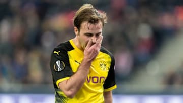 SALZBURG, AUSTRIA - MARCH 15: Mario Goetze of Dortmund looks on during UEFA Europa League Round of 16 second leg match between FC Red Bull Salzburg and Borussia Dortmund at the Red Bull Arena on March 15, 2018 in Salzburg, Austria. (Photo by TF-Images/Getty Images)