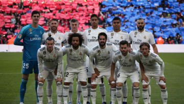 Real Madrid team during the match between FC Barcelona and Real Madrid CF, corresponding to the week 10 of the Liga Santander, played at the Camp Nou, on 28th October 2018, in Barcelona, Spain. -- (Photo by Urbanandsport/NurPhoto via Getty Images)