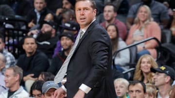 SACRAMENTO, CA - DECEMBER 27: Head coach Dave Joerger of the Sacramento Kings looks on during the game against the Los Angeles Lakers on December 27, 2018 at Golden 1 Center in Sacramento, California. NOTE TO USER: User expressly acknowledges and agrees that, by downloading and or using this photograph, User is consenting to the terms and conditions of the Getty Images Agreement. Mandatory Copyright Notice: Copyright 2018 NBAE (Photo by Rocky Widner/NBAE via Getty Images)